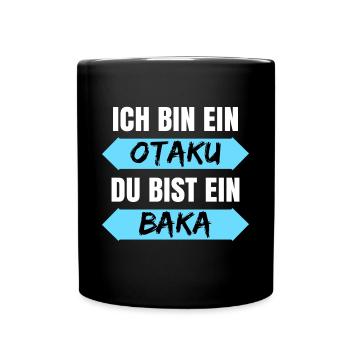Anime Baka Otaku Kanji Statement Popkultur Manga - Tasse einfarbig - Schwarz - Vorne