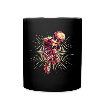 Basketball Astronaut - Tasse einfarbig - Schwarz - Vorne
