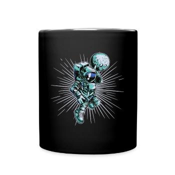 Space Ufo Astronaut Raumschiff - Tasse einfarbig - Schwarz - Vorne