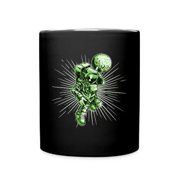 Space Astronaut Rakete - Tasse einfarbig - Schwarz - Vorne