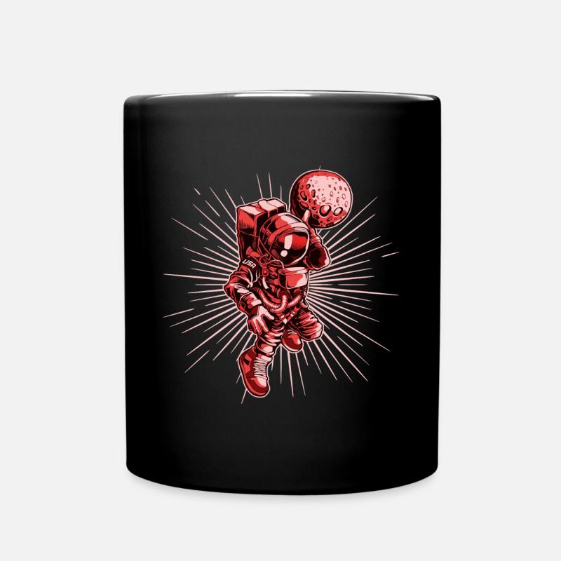 Basketball Astronaut Rot - Tasse einfarbig - Schwarz