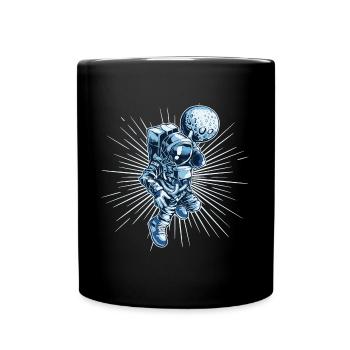 Astronaut Weltraum Ufo - Tasse einfarbig - Schwarz - Vorne