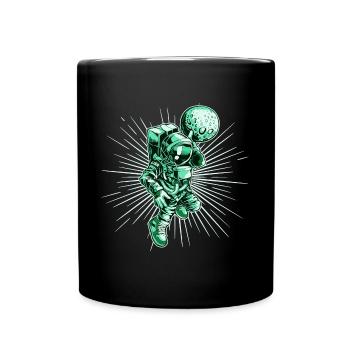 Astronaut Weltraum - Tasse einfarbig - Schwarz - Vorne