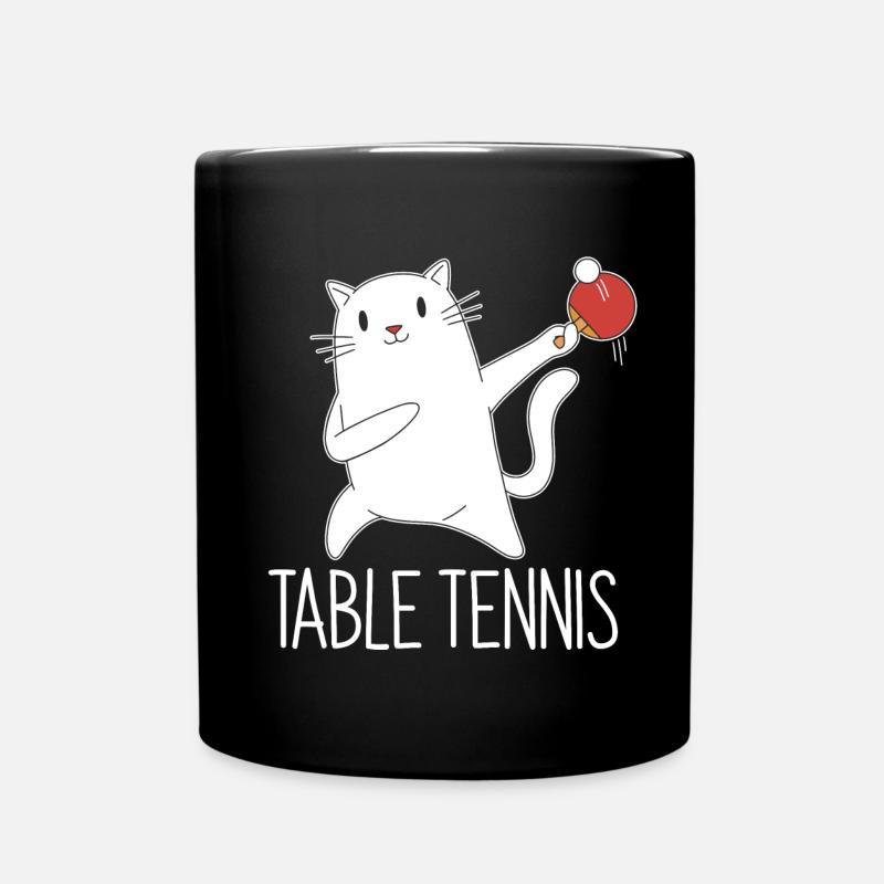 Table Tennis Katze Pingpong Outfit Cat Tischtennis - Tasse einfarbig - Schwarz