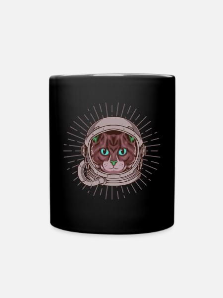 Chat astronaute - Mug uni - noir