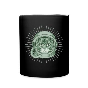 CAT Astronaut Helmet - Full Colour Mug - black - Front