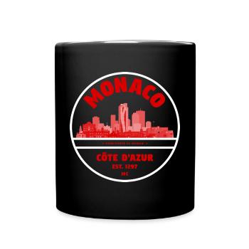 Insigne de la Skyline de Monaco Côte d’Azur - Mug uni - noir - Devant