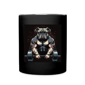 Français Bulldog Frenchie Bodybuilding Dog - Mug uni - noir - Devant