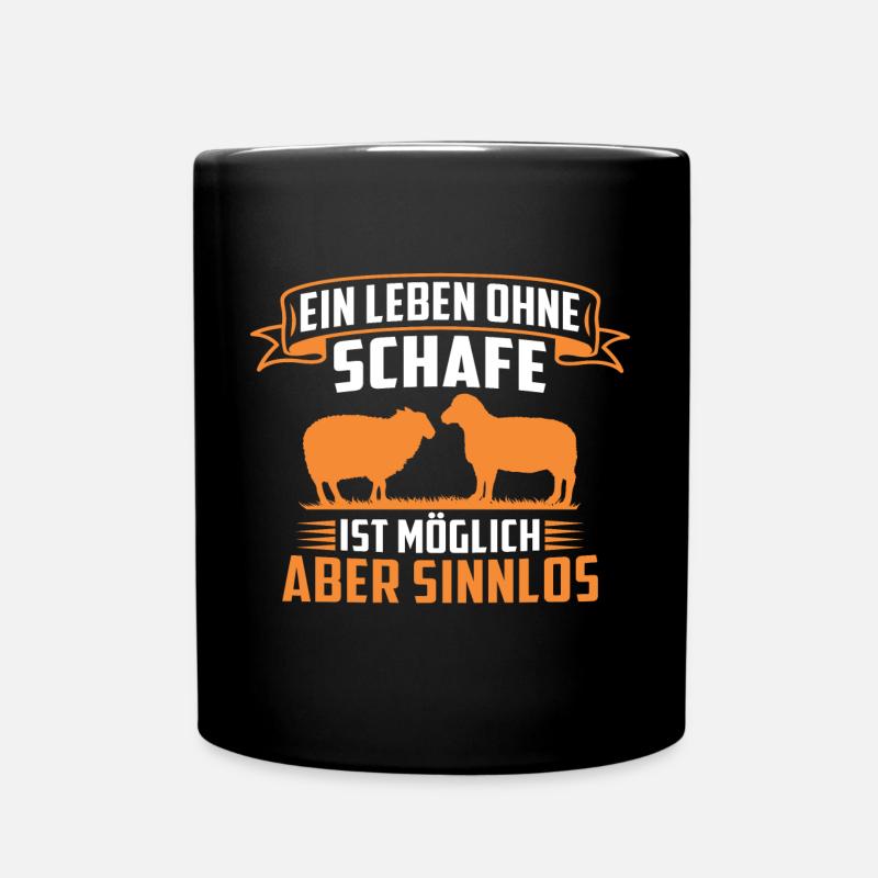 ein leben ohne schafe ist möglich aber sinnlos - Tasse einfarbig - Schwarz