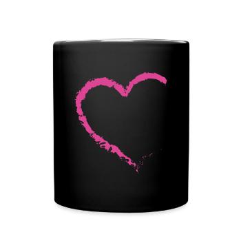 Coeur Cœurs Bonheur Amitié Cadeau familial - Mug uni - noir - Devant