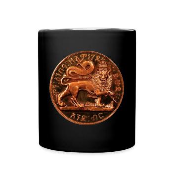 Lion of Judah - Jah Rastafari - Rasta Roots - Full Colour Mug - black - Front