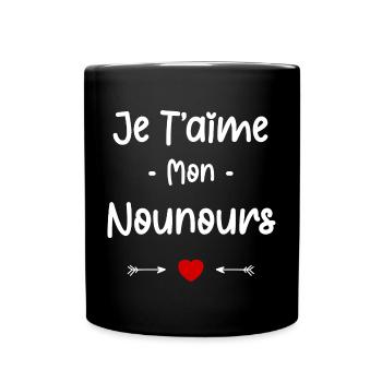 je t'aime mon Nounours - Mug uni - noir - Devant