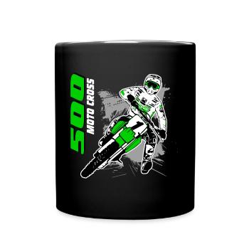 Moto Cross - Motocross - Supercross - MX - SX - Tasse einfarbig - Schwarz - Vorne