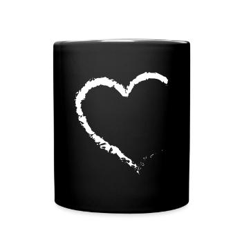 Coeur Cœurs Bonheur Amitié Cadeau familial - Mug uni - noir - Devant
