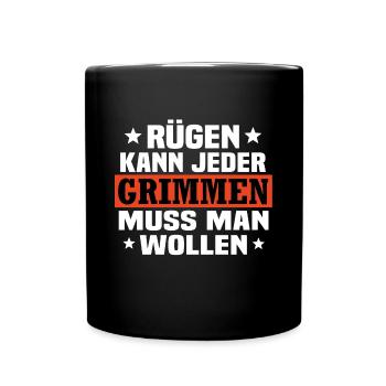 grimmen Vorpommern - Tasse einfarbig - Schwarz - Vorne
