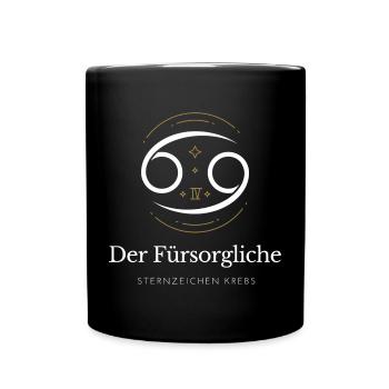 Der Fürsorgliche - Sternzeichen Krebs - Tasse einfarbig - Schwarz - Vorne