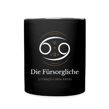 Krebs Sternzeichen Emblem - Tasse einfarbig - Schwarz - Vorne