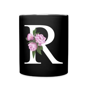R - Tasse einfarbig - Schwarz - Vorne