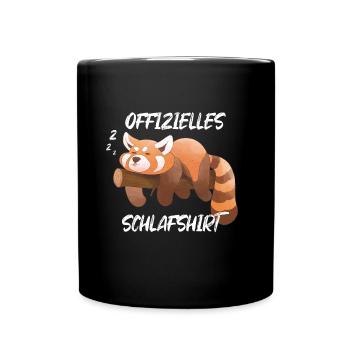 roter Panda offizielles Schlafshirt süßer Pandabär - Tasse einfarbig - Schwarz - Vorne