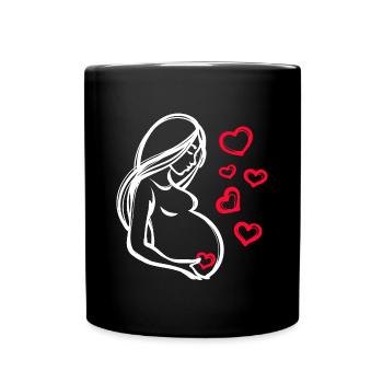 Bébé Bonheur Baby Bump Grossesse Grossesse cardiaque - Mug uni - noir - Devant