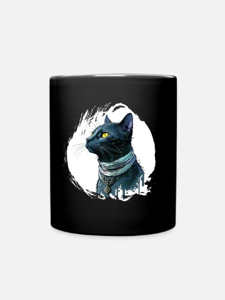 Chat noir avec éclaboussure - Mug uni - noir