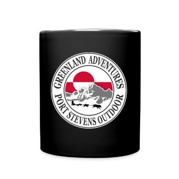 Greenland - Huskies & Greenlandic Flag - Full Colour Mug - black - Front