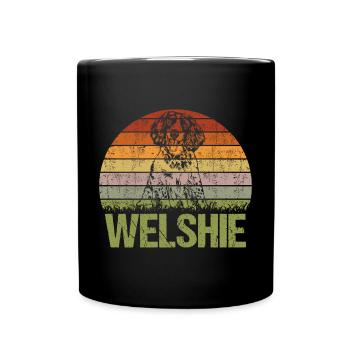 Welsh Springer Spaniel Vintage Retro - Full Colour Mug - black - Front