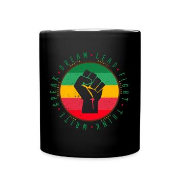 Black History Melanin historisch wie Malcolm Be Pro - Tasse einfarbig - Schwarz - Vorne