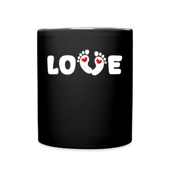 Grossesse Enceinte Coeur Baby Feet Famille - Mug uni - noir - Devant