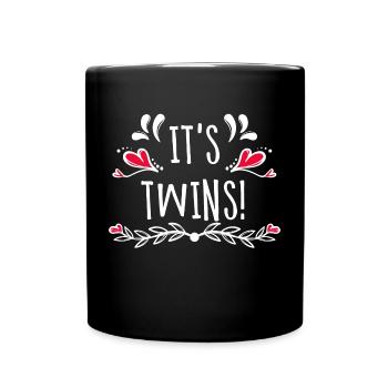 Mother Pregnant Family Statement Baby Belly Heart - Full Colour Mug - black - Front
