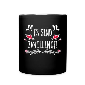 Babybauch Statement Schwangerschaft Schwanger Herz - Tasse einfarbig - Schwarz - Vorne