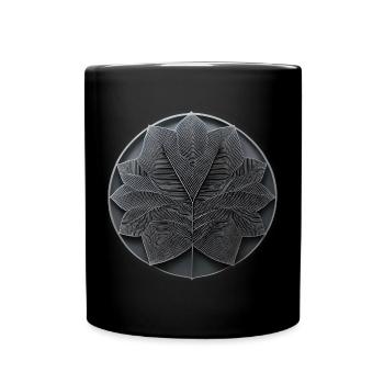 Lineares Blatt nachtaktiv - Tasse einfarbig - Schwarz - Vorne