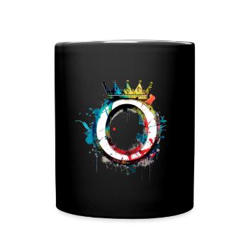 Graffiti Buchstabe O mit 👑 - Tasse einfarbig - Schwarz - Vorne