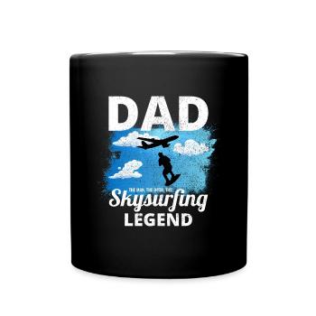 Skysurfing Dad Fallschirmspringen Extremsport Fallschirmsprung - Tasse einfarbig - Schwarz - Vorne
