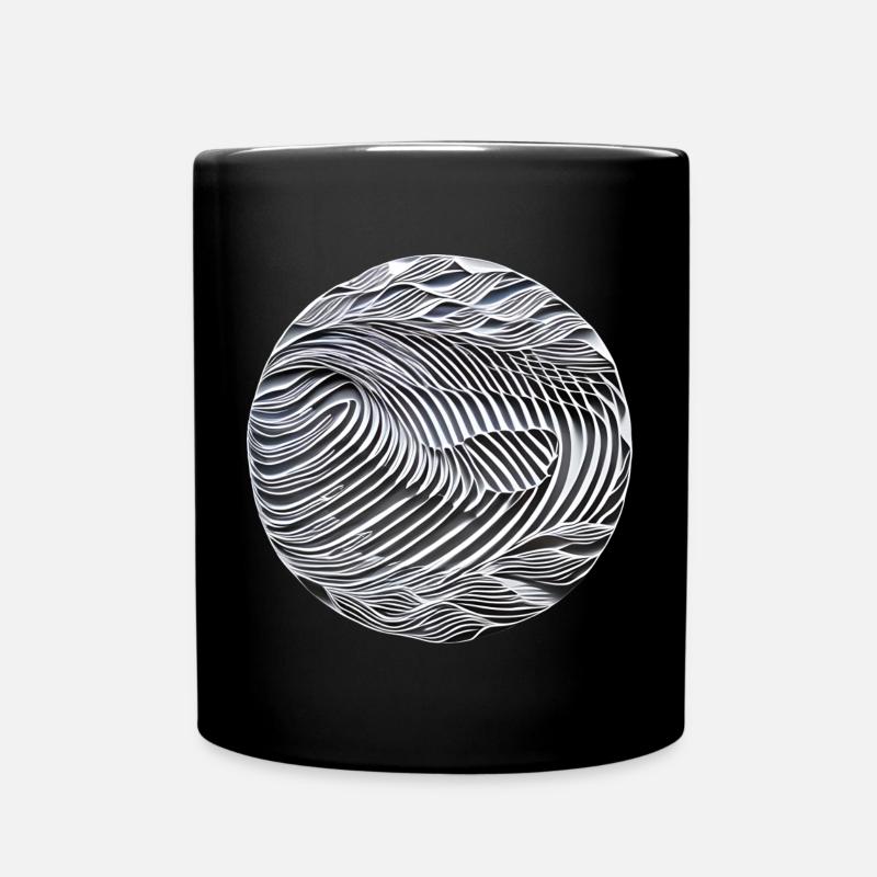 Ondes abstraites noir et blanc - Mug uni - noir