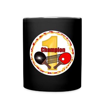 Tischtennis Champion - Tasse einfarbig - Schwarz - Vorne