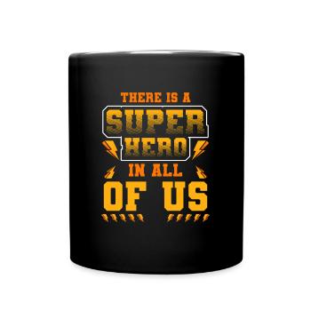 Alltag Retter Helfen Comic - Tasse einfarbig - Schwarz - Vorne