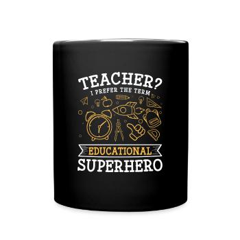Held Helden Helfen - Tasse einfarbig - Schwarz - Vorne