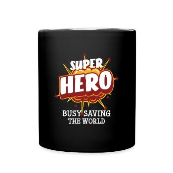 Everyday Hero Heroes Lifesaver Profession - Full Colour Mug - black - Front