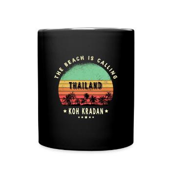 Motif palmier de Koh Kradan en Thaïlande - Mug uni - noir - Devant