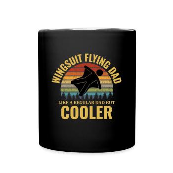 Wingsuit fliegen Dad Base Jumping Fallschirmspringen - Tasse einfarbig - Schwarz - Vorne