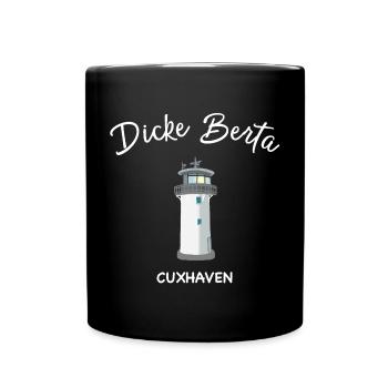 Leuchtturm Dicke Berta, Cuxhaven, Nordsee - Tasse einfarbig - Schwarz - Vorne