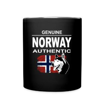 Norway Adventures - Norway Flag & Hus - Tasse einfarbig - Schwarz - Vorne
