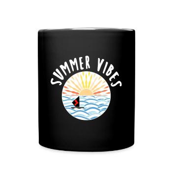 Wellen Sommer Segel Sonne - Tasse einfarbig - Schwarz - Vorne