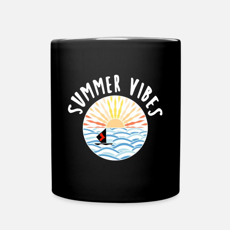 Vagues Été Voile Soleil - Mug uni - noir