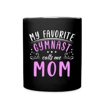 My favorite gymnast calls me Mama Gymnastics - Full Colour Mug - black - Front