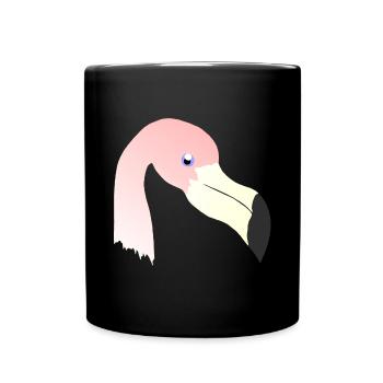 tieroutfits für damen, Flamingokopf - Tasse einfarbig - Schwarz - Vorne