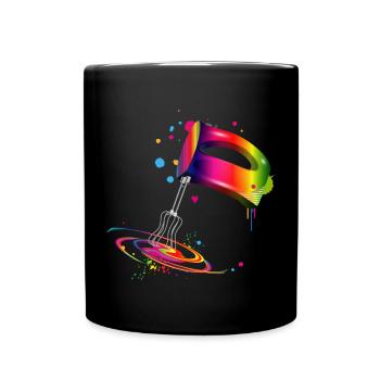 Hand mixer in bright rainbow colours - Full Colour Mug - black - Front