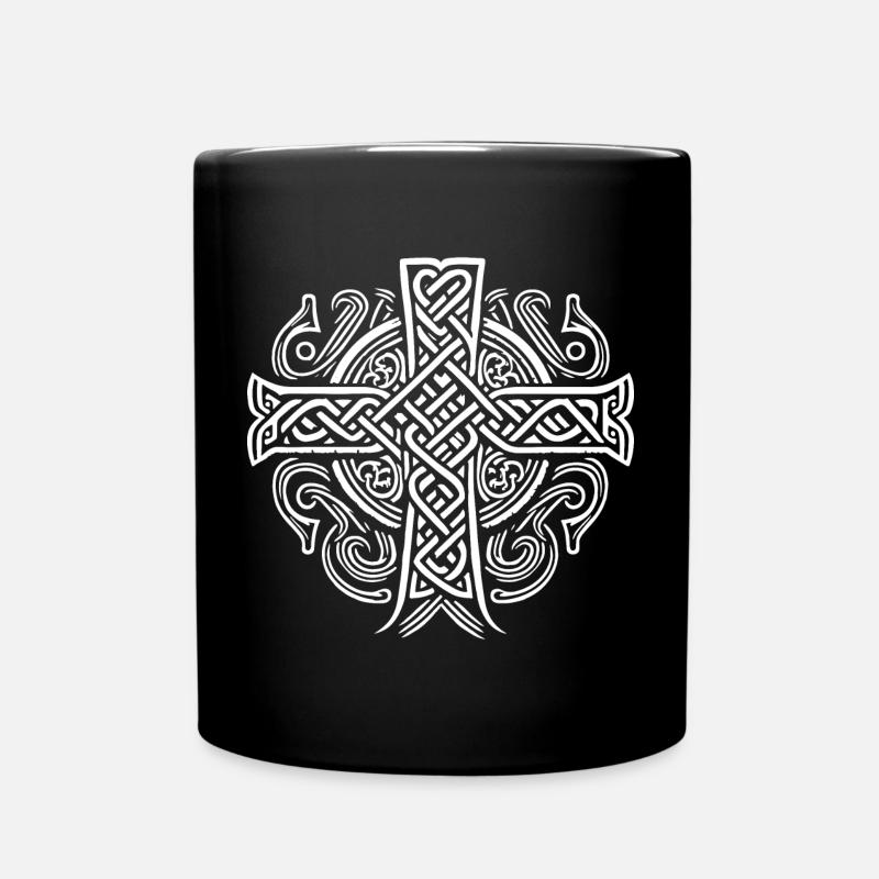 Keltisches Kreuz - Tasse einfarbig - Schwarz