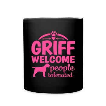 Griffon pointant les cheveux durs Paroles de Maîtresse - Mug uni - noir - Devant
